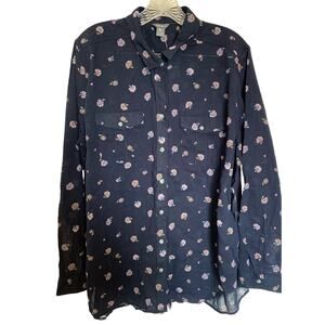 Eddie Bauer button up hiking travel shirt  long sleeve XL